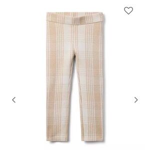 Janie and Jack tartan plaid Beige and White Checkered Leggings